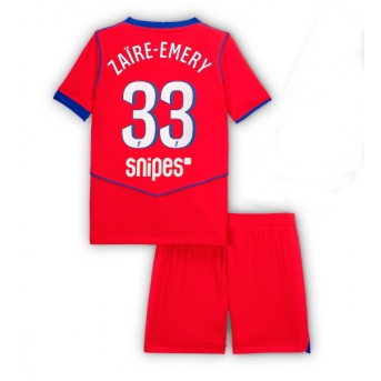 Billige Fotballdrakt Paris Saint-Germain Warren Zaire-Emery #33 Replika Tredjedraktsett Barn 2025-26 Kortermet (med bukser)